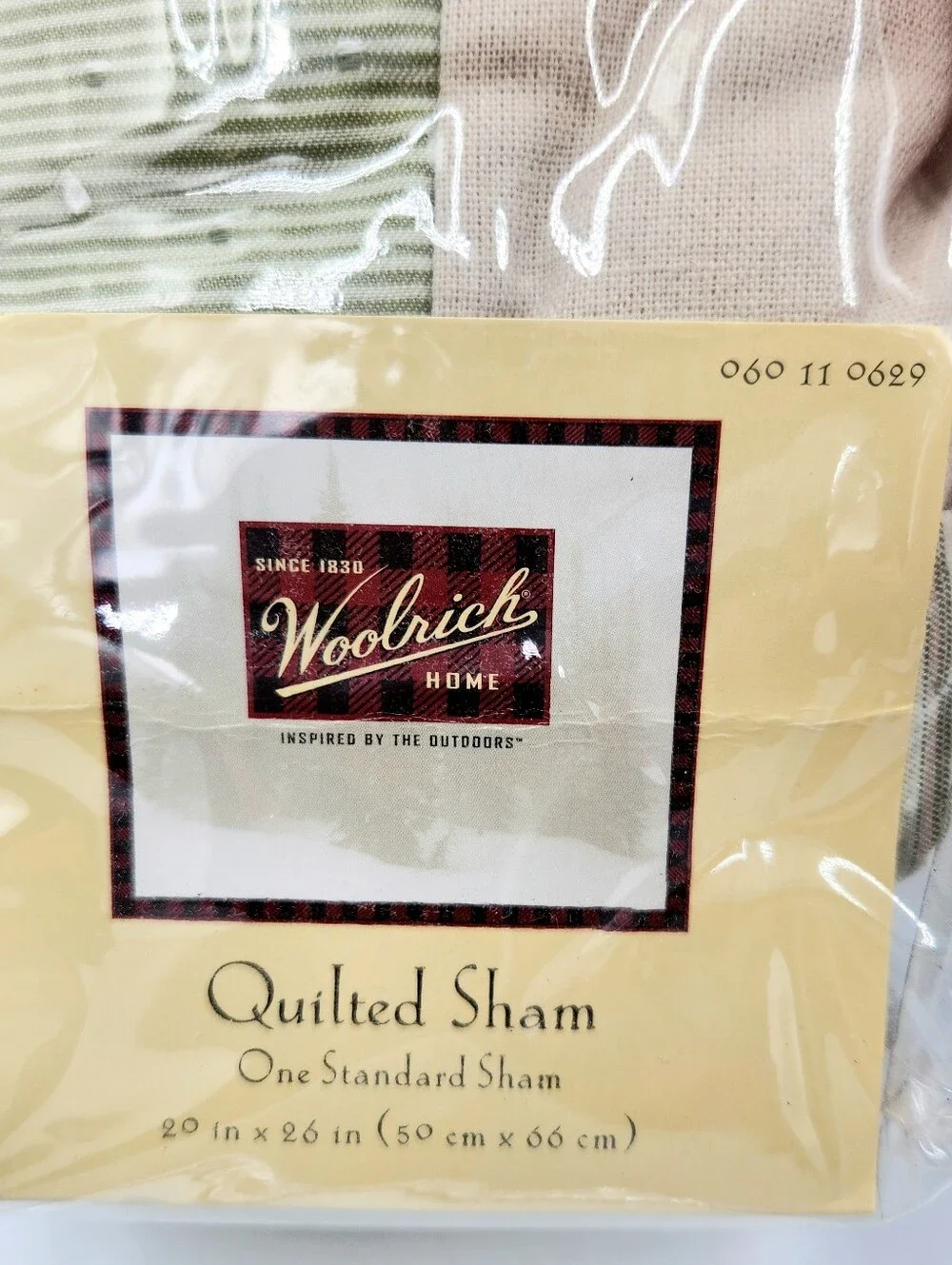 Vintage Woolrich Linen Cotton Patchwork Standard Pillow Sham Cottage Shabby Chic